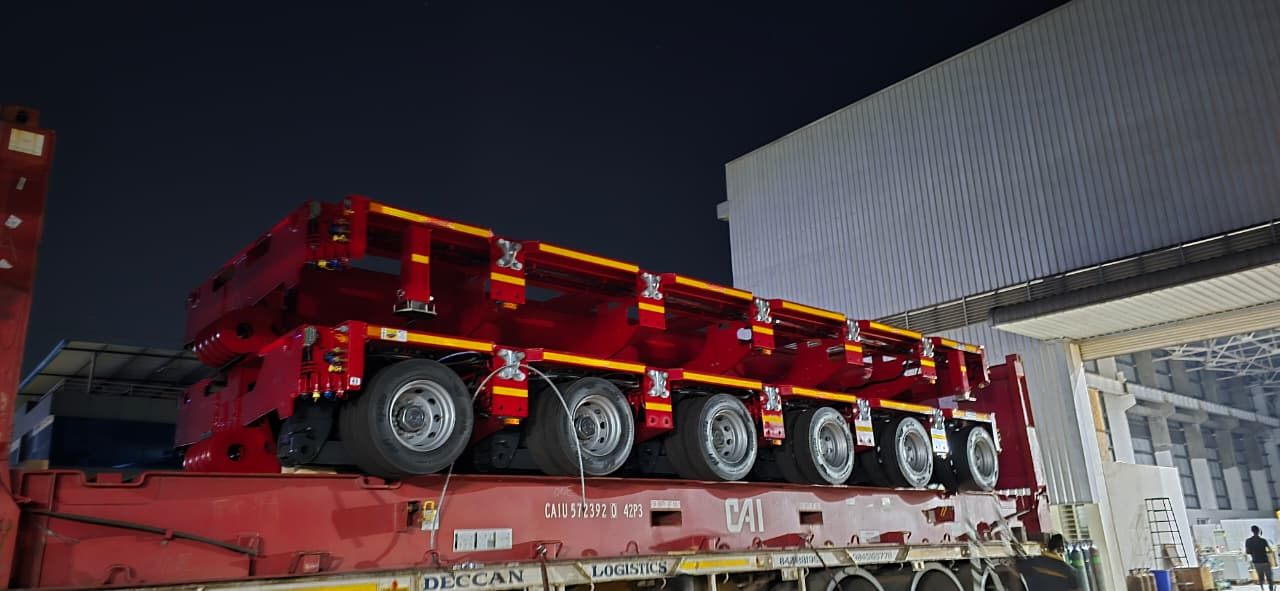 Completed modular hydraulic trailer ready for dispatch